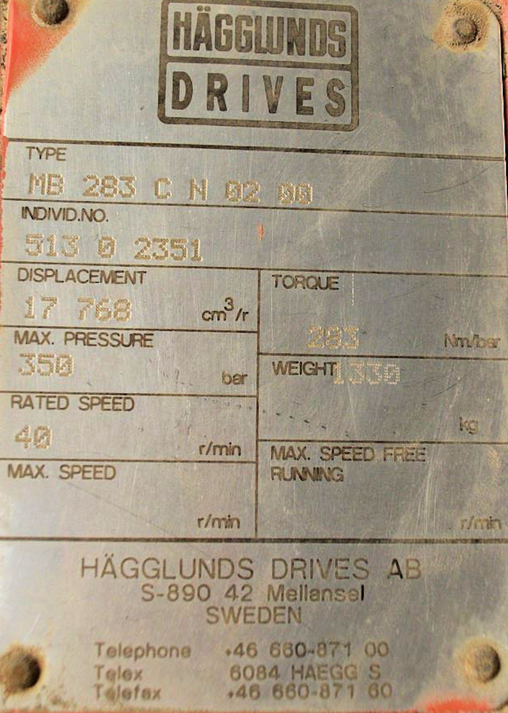 3 Units - Hagglunds Drives)